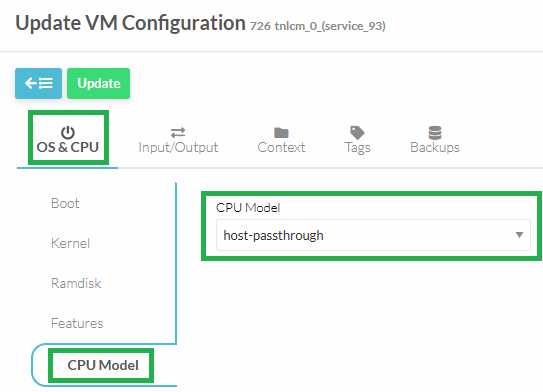 CPU Model in OpenNebula